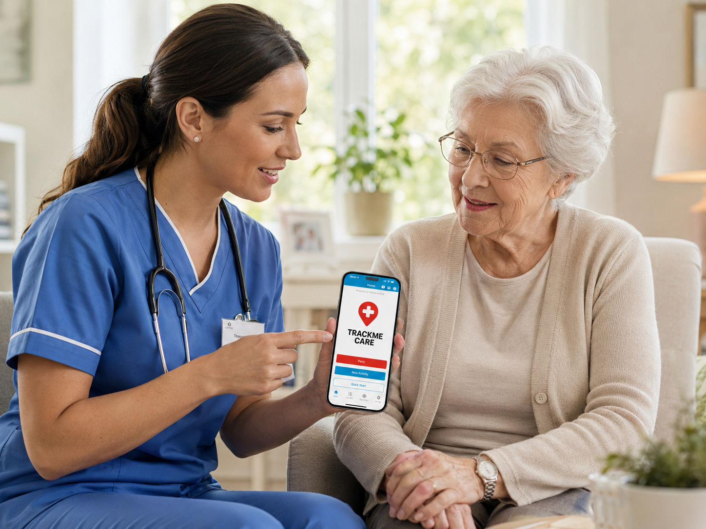 Caregiver notification app with real-time alerts